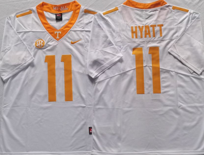 Men Tennessee Volunteers #11 Hyatt White Nike 2025 NCAA Jersey